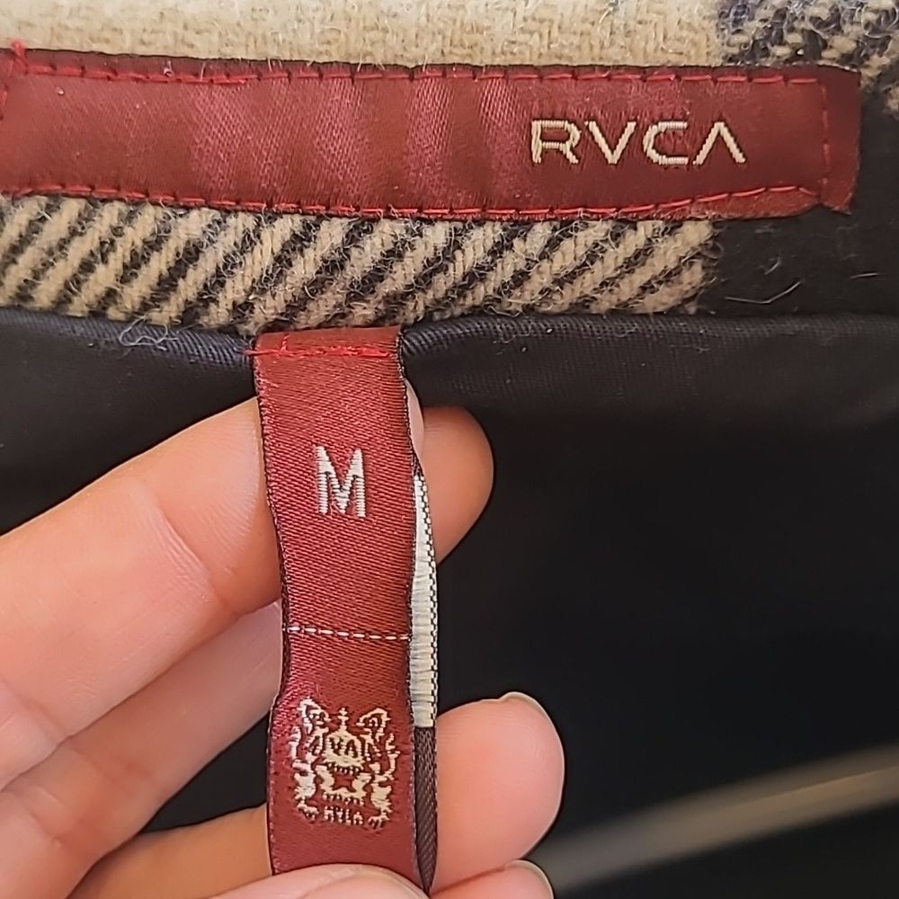 Rvca Wool Blend Peacoat Plaid Size M - image 4